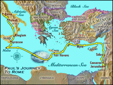Paul's  Journey To Rome
